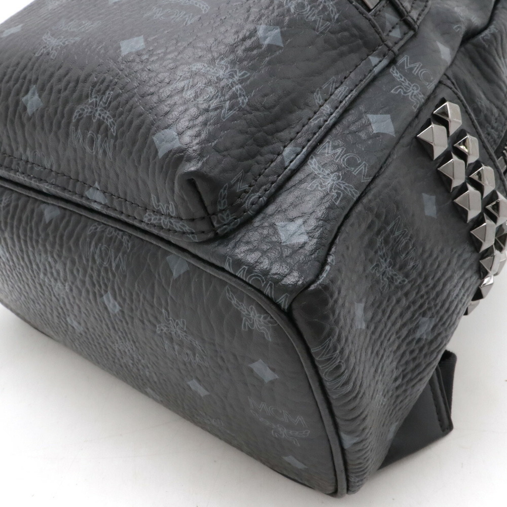Mcm Logogram Visetos Backpack Leather Studs Black - image 3